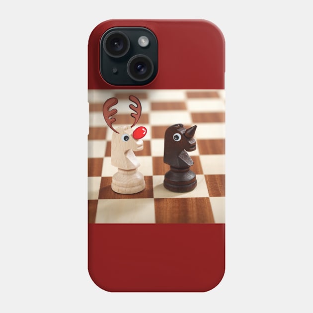 Christmas Reindeer Chess Pieces Phone Case by Humerushumor