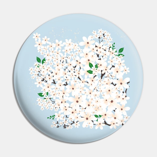 Spring in Jeju Island_Blue Background Pin by leBoosh-Designs