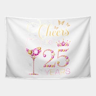 Cheers To 25 Years Old 25Th Birthday Party Women 25Th Bday Tank Top Tapestry