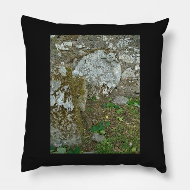 Falkland Cemetery Gravestone, Scotland Pillow by MagsWilliamson