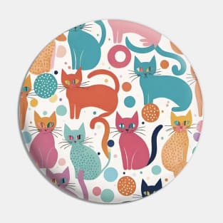 Colorful Cat Crescendo: A Symphony of Whiskers and Patterns Pin