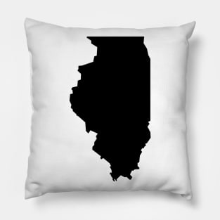 Illinois map in black Pillow