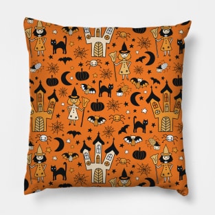 Halloween Witch House Pillow