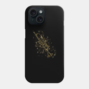 Trumpet instrument with musical notes Phone Case