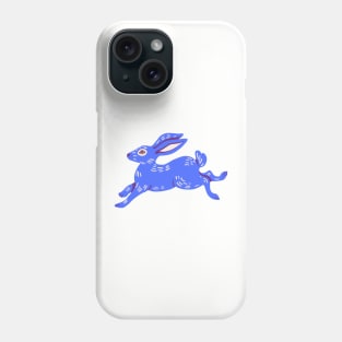 Blue Running Hare Phone Case