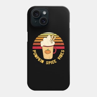 Retro Pumpkin Spice Vibes Funny Pumpkin Spice Lover T-shirt | Thanksgiving Gift Phone Case