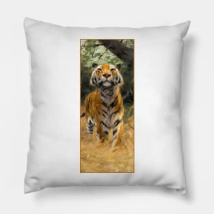 Tiger on the Watch by Wilhelm Kuhnert Pillow