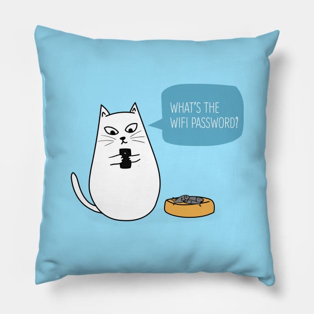 Wifi Cat Pillow by cartoonbeing