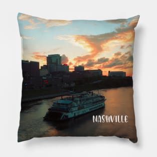 Cool sunset photography of Nashville Tennessee skyline sunset sky USA city break Pillow