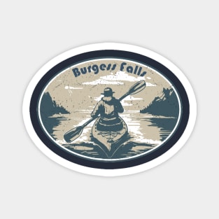 Retro Burgess Falls Kayaking Magnet