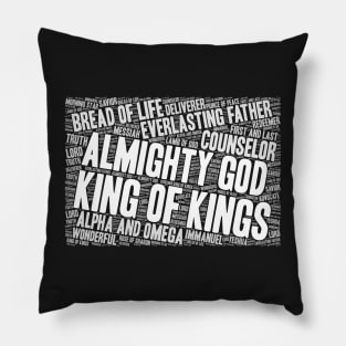 Names of Jesus Word Cloud Scripture Art Pillow