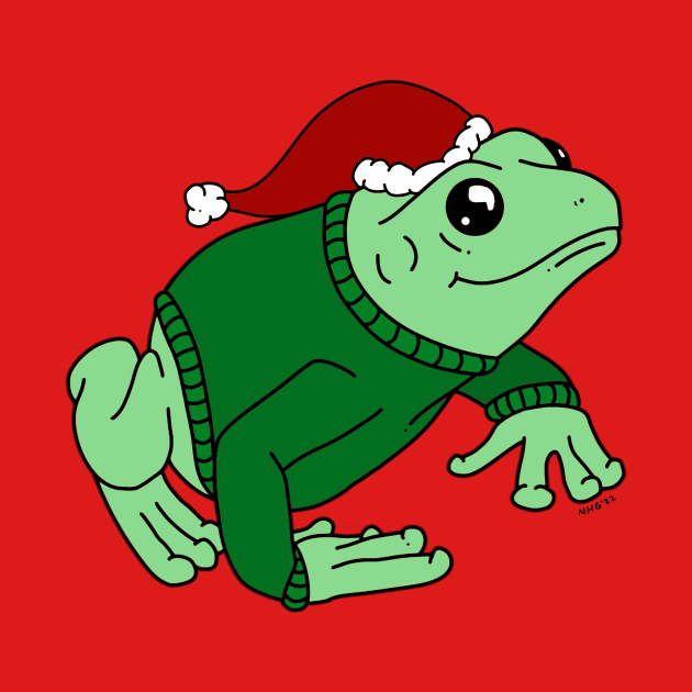 Christmas Sweater Frog by Natalie Gilbert