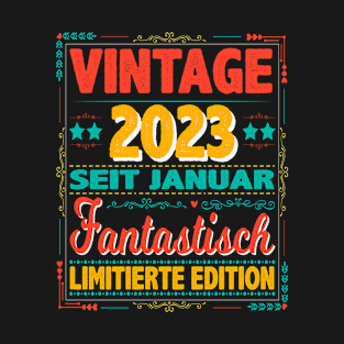 Januar 2023 Vintage Fantastisch 1 Jahren Mann Frau Geburtstag T-Shirt