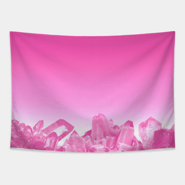 Rose quartz cluster Tapestry by mia-alice85