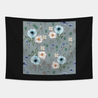 Blue Flower Peonies Bouquet Pattern Tapestry