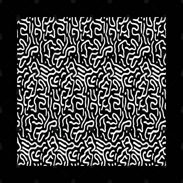 Black And White Doodle Line Pattern by Stay Studio