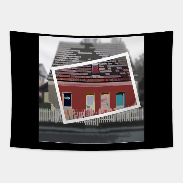 House in a frame Tapestry by Againstallodds68