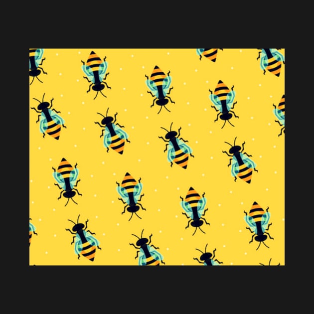 Cute Honeybee Yellow Aqua Bee Pattern Nature Lover Throw Pillow Mug Gifts by gillys