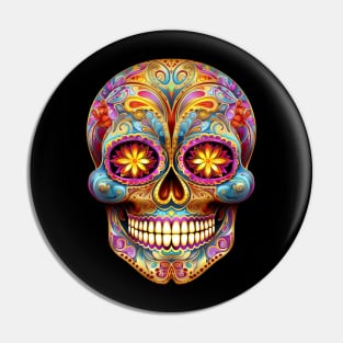 Dia De Los Muertos Sugar Skull Pin