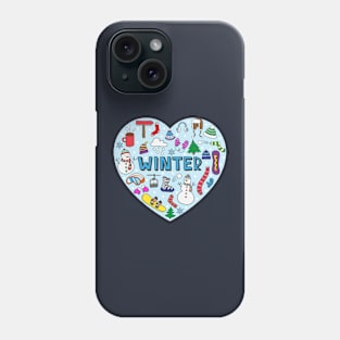 Winter Heart Illustration Phone Case