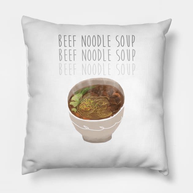 Beef Noodle Soup Pillow by christinechangart