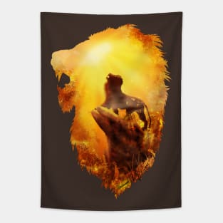 Fiery Lion Tapestry