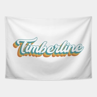 Timberline Lodge Oregon Retro Lettering Tapestry