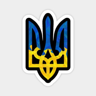 Low polygonal ukrainian trident black Magnet