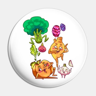 Vegetables Cartoon Funny Pin