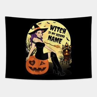 Witch Is My Second Name Halloween Tapestry