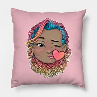 Reva Prisma kiss emoji Pillow