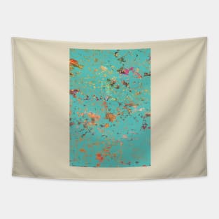 Teal Bohemian Fiber Art Tapestry