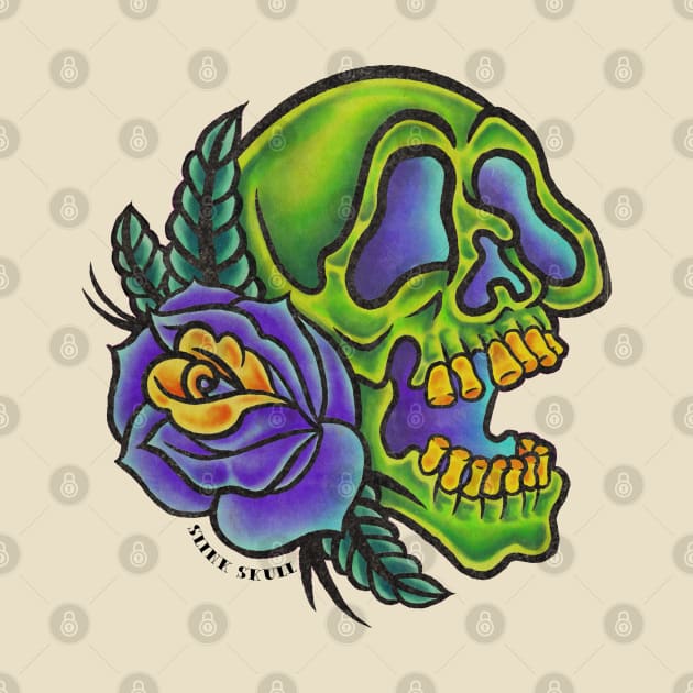 Skull and rose by SlinkSkull