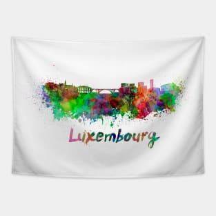 Luxembourg skyline in watercolor Tapestry