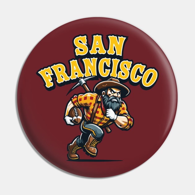 San Francisco Gold Digger Football Tee: Embrace California Spirit & Gridiron Passion - Perfect for Football Lovers Pin by CC0hort