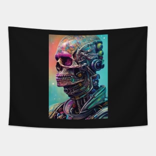 Skeleton Astronaut | Space Skull | Dystopian Art | Skull Astronaut Artwork | Fantasy Astronaut Skull Tapestry