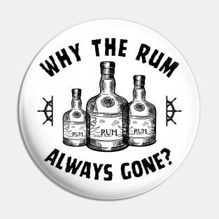 Rum Gone! Funny Jack Sparrow Sayings Pin