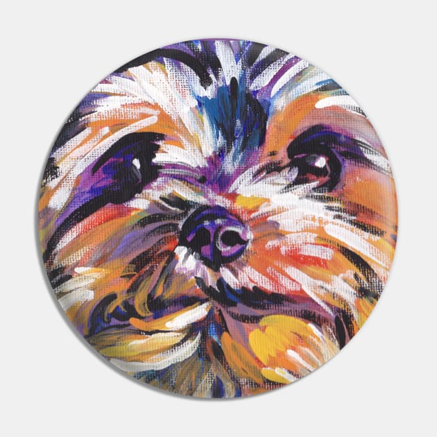 Yorkie Yorkshire Terrier Bright colorful pop dog art Pin by bentnotbroken11