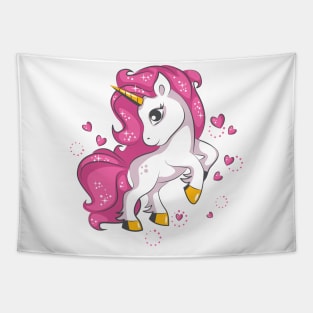 Cute little pink unicorn Tapestry