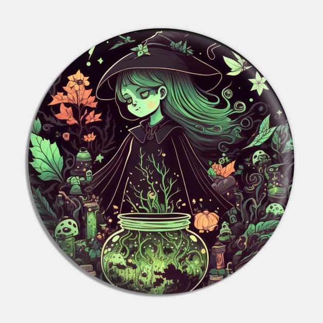 Herbal Potion Little Witch Pin by UnrealArtDude