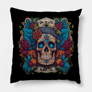 Embrace Mexican Culture with This Vibrant Sugar Skull Art Pillow