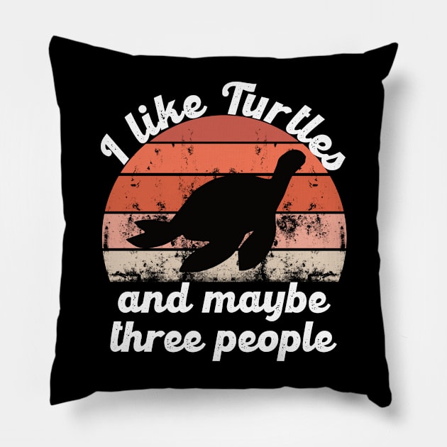 i like turtles and maybe three people Pillow by hatem