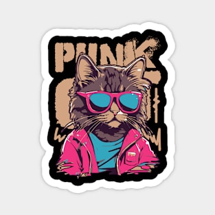 Pink Punk Cat Magnet