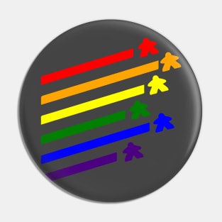 Rainbow Flying Meeples Pin