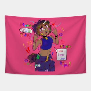 Kidcore dog girl Tapestry