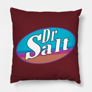 Dr Salt (Soda Logo) 80's Edition (parody) (funny) Pillow