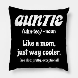 Retro Funny Auntie Bestie Fun Aunt Cool Mother Family Mom and Aunt Day Pillow