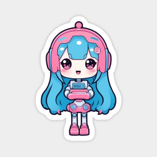 Cute bubblegum robot girl Magnet
