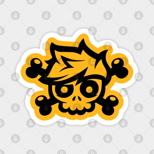 Black Skull and Crossbones Magnet by Sketchy