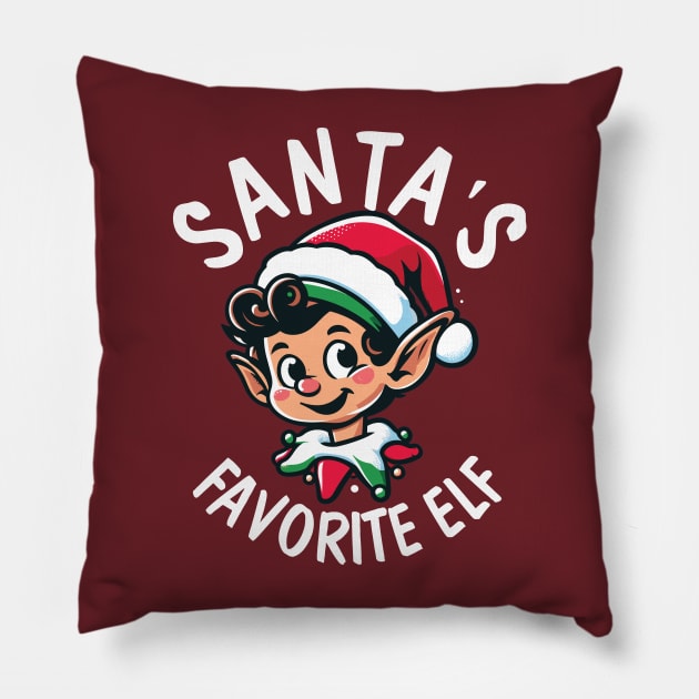 Santa's Favourite Elf - With Text Pillow by Sorry Frog